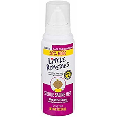 Little Remedies Sterile Saline Nasal Mist |  Safe for Newborns | 3 Fl Oz (Pack of 1) (50% More) - 3 Ounce (Pack of 1) - Saline Mist