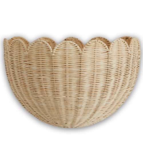 Lola scalloped wall storage basket, Handmade & Natural by BEBE BASK® – BEBE BASK