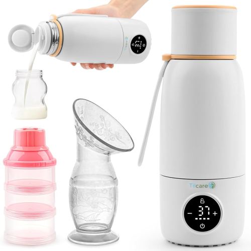 Portable Bottle Warmer for Travel - Fast Heat Travel Bottle Warmer for Breastmilk, USB Calentador De Biberones on The Go, 17oz 12H Baby Bottle Milk Warmer - Wireless Car Bottle Water Warmer, Orange