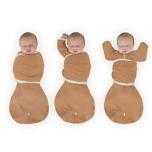 SwaddleDesigns 6-way Omni Swaddle Sack Arms Up Swaddle for Newborn, More Options to Calm Startle Reflex, Improves Sleep, Easy Transition Baby Sleep Sack, Small, 0-3 month, Heathered Butterum