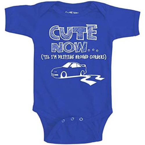 Cute Now... 'Til I'm Drifting Around Corners - Infant/Baby Racing Cars Drifter Bodysuit Cotton Clothing