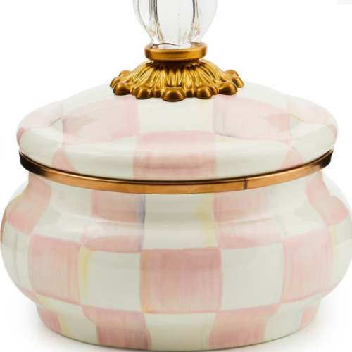 MacKenzie-Childs | Rosy Check Squashed Pot