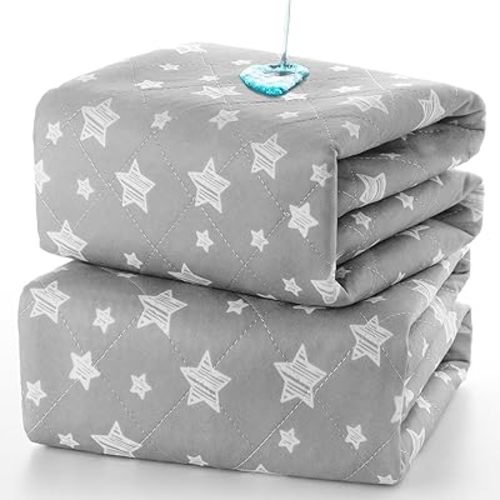 Reusable Bed Pads 34"x36" 2 Pack , Absorbent Waterproof Chuck Pads Non Slip for Incontinence , Waterproof Incontinence Pads Quilted for Seniors, Bedwetting Kids, Aldults, Pets, Grey