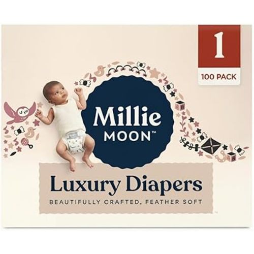 Millie Moon Luxury Diapers, Size 1, 100 Count