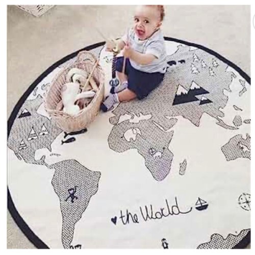 Amazon.com: 53 Inches Adventure World Map Pattern Baby Crawling Mats Game Blanket Floor Playmats Kids Infant Child Activity Round Rug : Home & Kitchen