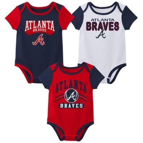 Mlb Atlanta Braves Infant Boys' 3pk White Bodysuit - 3-6m