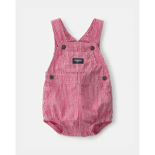Baby Hickory Stripe Bubble Romper - Red/Ivory - OshKosh B'gosh | 3 months