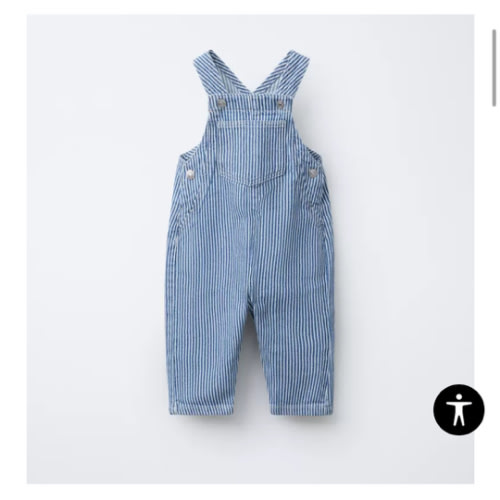 STRIPED TWILL LONG OVERALLS - Blue | ZARA United States