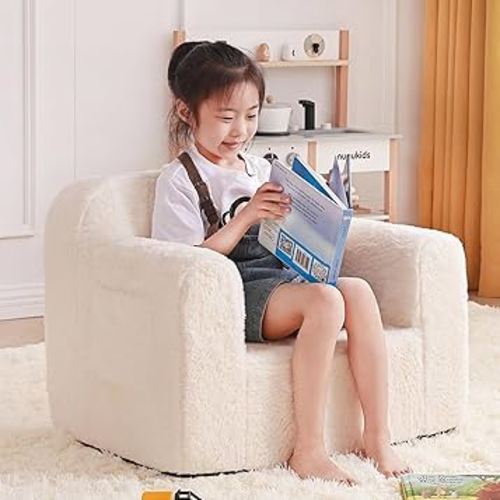 Toddler Chair Plush Kids Couch, Comfy Kids Sofa Toddler Lounger Chair for Bedroom, Convertible Toddler Couch for Girls and Boys, Reading Chair for Kids