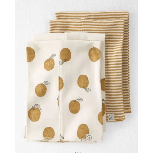 Little Planet by Carter's Baby 4-Pack Organic Cotton Utility Cloths (Golden Orchard)