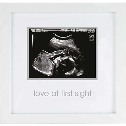 Pearhead Love at First Sight Sonogram Picture Frame, Pregnancy Ultrasound Keepsake Photo Frame, Gender-Neutral Baby Nursery Décor, 4x3 Photo, White - Love at First Sight Frame, White