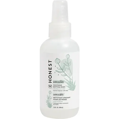 The Honest Company Soothing Baby Bottom Wash | Gently Cleanses + Refreshes | Naturally Derived, Non-Irritating, Made with Aloe | 5 fl oz