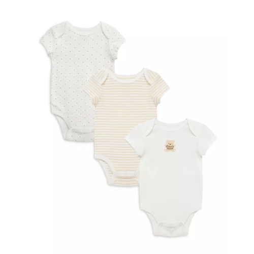 Unisex Gentle Bear Bodysuit, Pack of 3 - Baby
