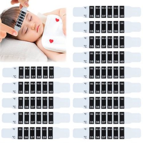 20 Pcs Forehead Thermometer Strip Instant Read Forehead Temperature Thermometer Strip for Baby Adult Travel and Daily Use