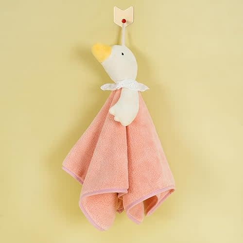 Goose Blanket Soft Silly Goose Lovey Cuddle Towel Unisex Cuddle Snuggle 14 Inch Stuffed Plush Animal Gender Neutral Comfort Blanket for Safe Soothing Sleep Environment, New Parents Gift