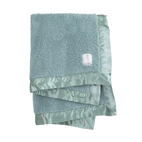Little Giraffe Baby Blanket - Chenille Soft Blanket with Satin Trim - Baby Stroller Blanket - Newborn Baby Essentials & Gifts - 29" x 35" - Sage