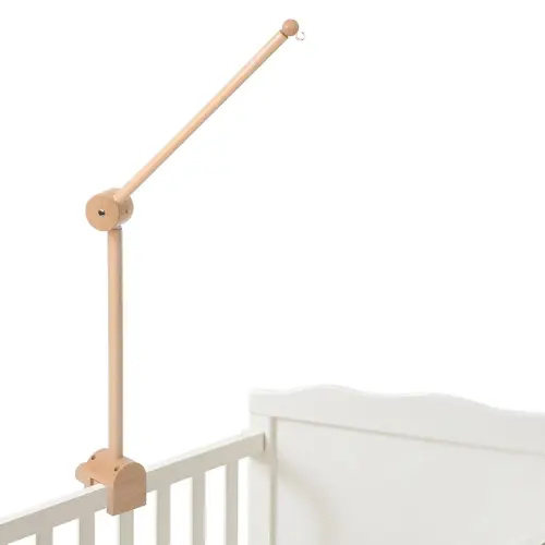 Baby Crib Mobile Arm, Nicemer Wooden Mobile Arm for Crib 31 inches, 3D 360° Adjustable, Mobile Hanger for Crib Baby Boy Girl Nursery Decor