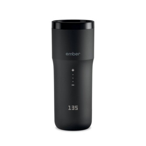 Ember Travel Mug 2+ 12oz Temperature Control Smart Mug Black: Stainless Steel Tumbler with Lid, Hand Wash, Hot & Cold Use