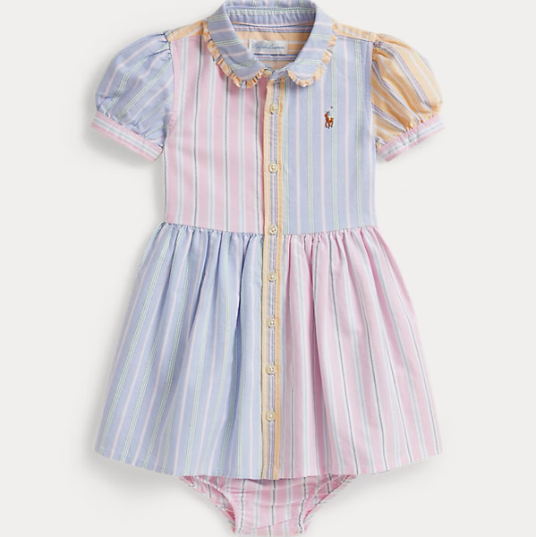 Striped Cotton Fun Shirtdress & Bloomer