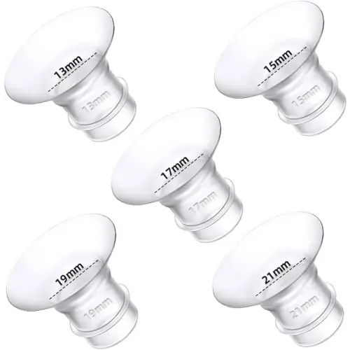 Flange Inserts 13/15/17/19/21mm for Medela,Spectra 24mm Shields/Flanges,Compatible with TSRETE,CPPSLEE,Momcozy S9/S9Pro/S12/S12Pro Wearable Breast Pump,Reduce 24mm Nipple Tunnel Down to 5pcs