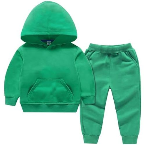Boys Girls Hoodie and Sweatpant Set for Kids Cotton Warm Athletic Sweatsuit Toddler Baby Cute 2 Piece Jogger Pants Outfits