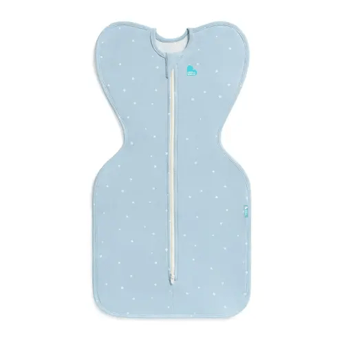 Love to Dream Swaddle Up Original, Arms Up Position, Light and Ultra Breathable Cotton - Wearable Blanket - 1.0 TOG - (20-24°C) Ideal for Moderate Temps (Twinkle Powder Blue, Newborn, 2.2–3.8kg)