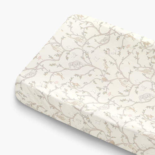 Animal Parade Changing Pad Cover - Ivory | Gooselings