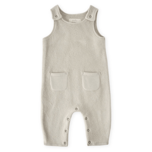 Teddy Fleece Overall: stone / 0-3M