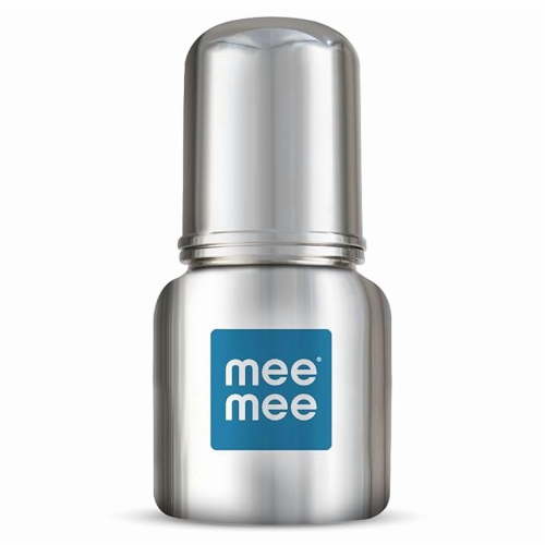 Mee Mee Baby Steel Feeding Bottle 120ml | Baby Milk Bottle with Advanced Anti Colic Valve