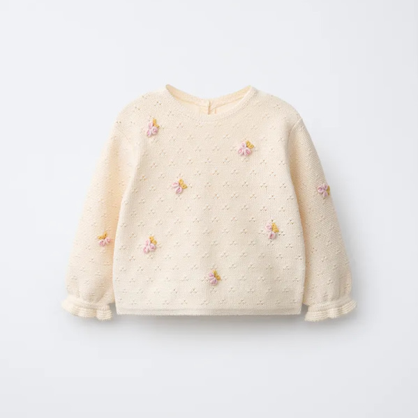 OPENWORK AND BOBBLE JUMPER - Ecru | ZARA United States