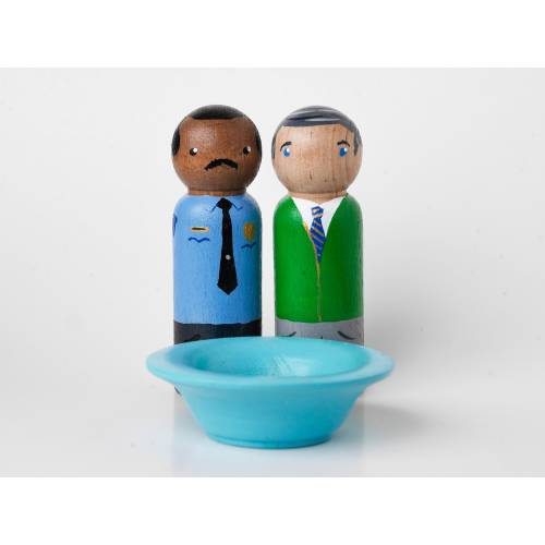 Mister Rogers & Officer Clemmons Pool Peg Doll Set