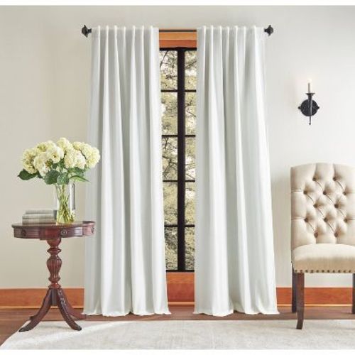 84"x37" Martha Stewart 2pk 95" Spellbound Lined Blackout Curtain Panel White