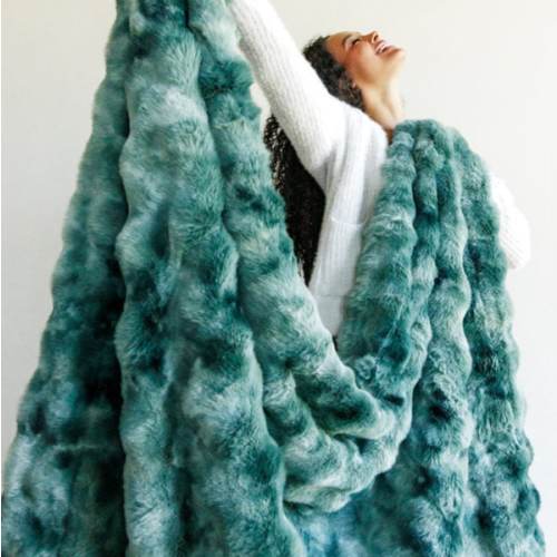 Premium Cloud Bistro Green Plush Blanket | Minky Couture