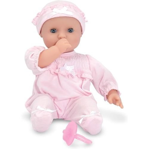 Melissa & Doug Mine to Love Jenna 12" Soft Body Baby Doll With Romper, Washable Doll Accessories, First Baby Dolls For Toddlers 18 Months And Up