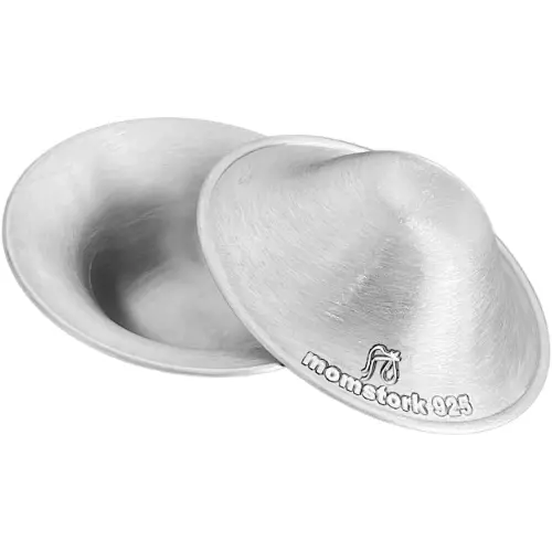 The Original Silver Nursing Cups - Nipple Shields for Nursing Newborn for Sore Cracked Breastfeeding Nipples - 925 Healing Cups Soothe,Relief,Protect and Care with Suede Storage Case (Regular)