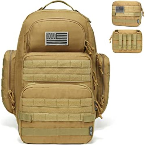 Diaper Bag Backpack for Dad, DBTAC Large Baby Nappy Bag for Men w/Changing Mat, Insulated+Wipe Pockets, Stroller Straps, Tan