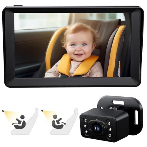 Kidsneed Baby Car Camera 7-Inch Baby Monitor for Car with USB Plug and Play Easy Setup 360 Degree Rotating Backseat Camera Two Kids HD 1080P Rear Facing Seat Cameras