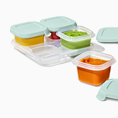 OXO Tot Baby Blocks Silicone 4 Oz Food Storage Containers - Opal