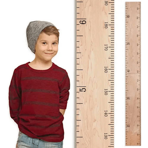 Headwaters Studio Wooden Ruler Growth Chart for Kids | Nursery Wall Decor Boys & Girls Room| Natural Schoolhouse Ruler | Made in USA