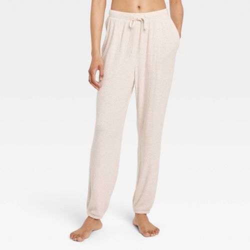 Women's Cozy Ribbed Jogger Pants - Auden™ Oatmeal 3x