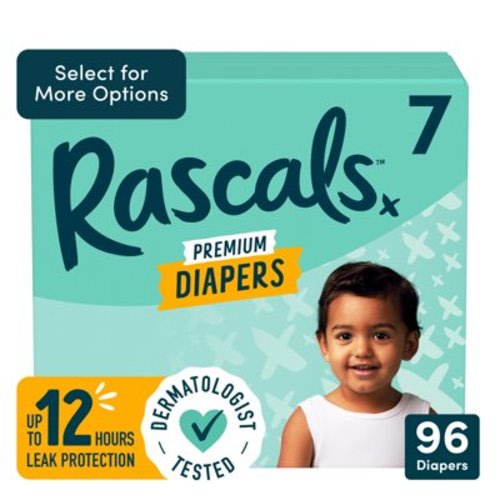Free Shipping! Rascals Premium Diapers CoComelon Edition, Size 7, 96 Count (Select for More Options)