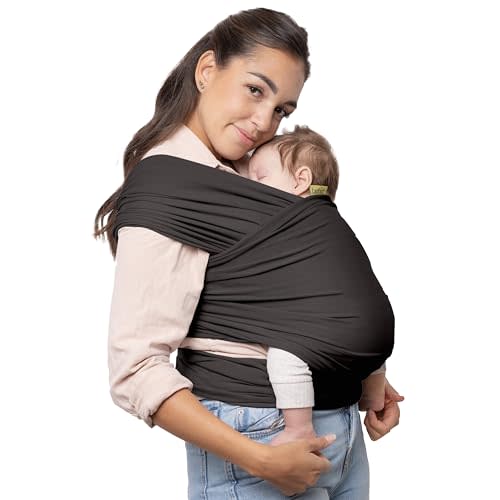 Boba Baby Wrap Carrier - Original Baby Carrier Wrap Sling for Newborns - Baby Wearing Essentials - Newborn Wrap Swaddle Holder, Newborn to Toddler Infant Sling (Organic Dark Grey)