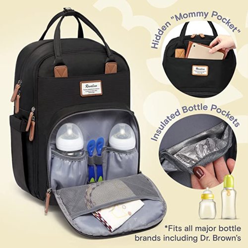 RUVALINO Diaper Bag Backpack, Color Black