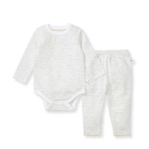 Slub Stripe Baby Neutral Bodysuit Set
