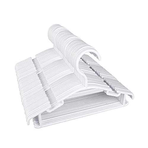 GoodtoU 80pcs White Baby Clothes Hangers for Closet - 10.24" Bulk Small Kids Plastic Hangers for Mom Baby Childrens Infant Child Organzization Essentials