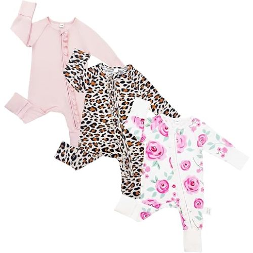Bow Dream Baby Girl Clothing Footies Bamboo Rayon Baby Girl Clothes Baby Romper Jumpsuit Newborn-24 Months