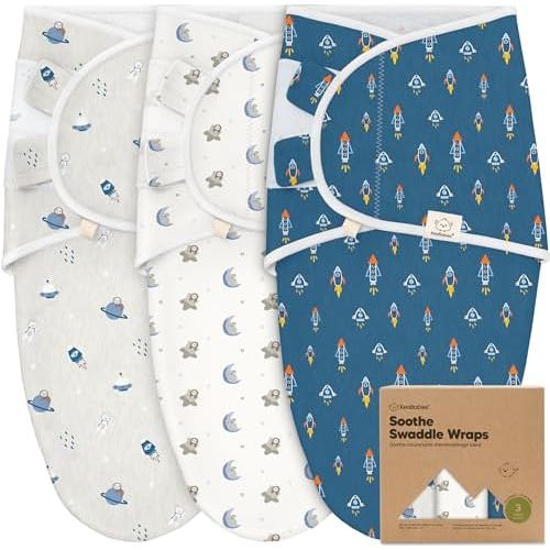 KeaBabies 3-Pack Organic Baby Swaddle Sleep Sacks - Newborn Swaddle Sack, Ergonomic Baby Swaddles 0-3 Months