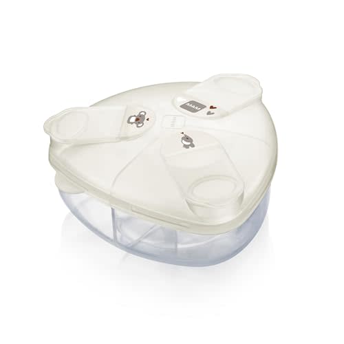 MAM Baby Spill-Proof Formula Dispenser with Snap-On Lid, Ideal for On-The-Go Feedings, Milk Powder Dispenser for Traveling