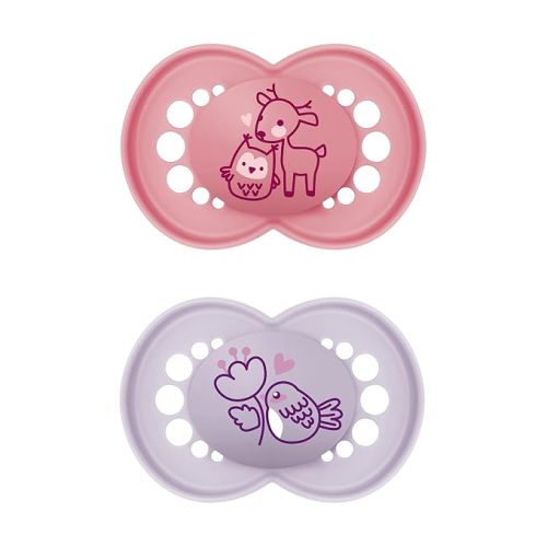 MAM Original Matte Baby Pacifiers 6-16 Months, Binky for Newborn Babies, BPA-Free Skin Soft Silicone Nipple, Easy to Clean, Developed with Medical Experts, 2 Count, with Sterilizer Case