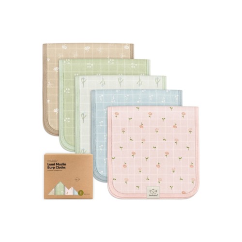 5-Pack Lumi Muslin Burp Cloths